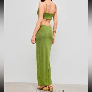 Cider Lime Green Backless Maxi Dress